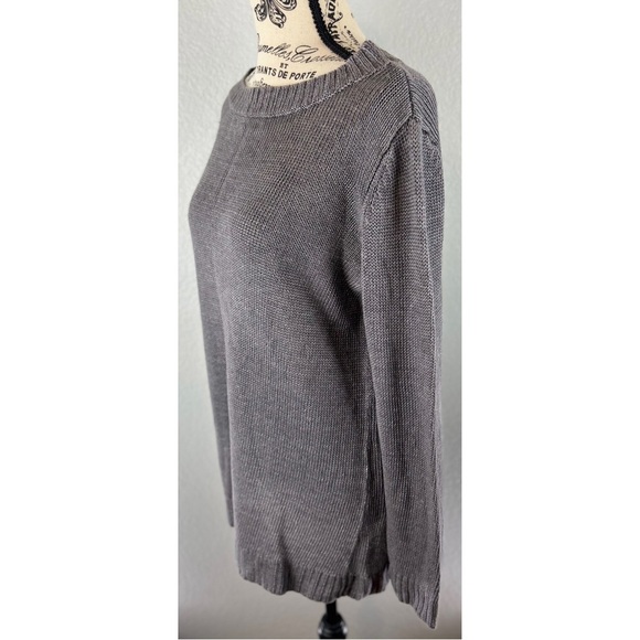 Talbot Grey Linen Knit Boatneck Sweater, size Medium - Picture 3 of 8